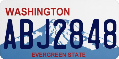 WA license plate ABJ2848