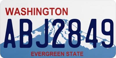WA license plate ABJ2849