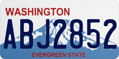 WA license plate ABJ2852