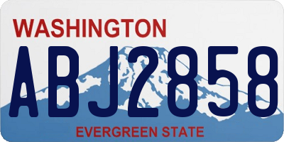 WA license plate ABJ2858