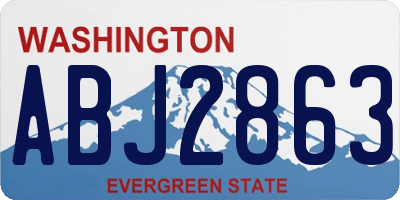 WA license plate ABJ2863