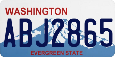 WA license plate ABJ2865