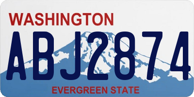 WA license plate ABJ2874