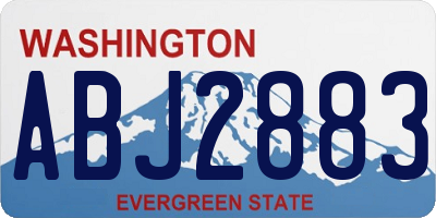 WA license plate ABJ2883