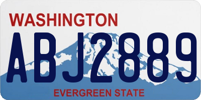 WA license plate ABJ2889