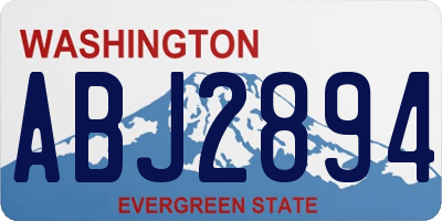WA license plate ABJ2894
