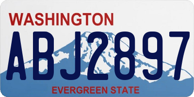 WA license plate ABJ2897