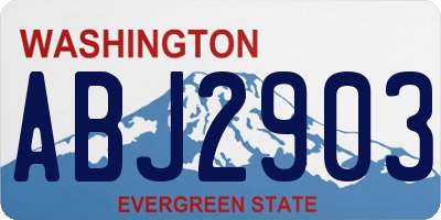WA license plate ABJ2903