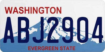 WA license plate ABJ2904