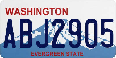 WA license plate ABJ2905