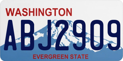WA license plate ABJ2909