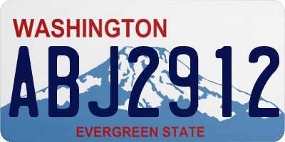 WA license plate ABJ2912