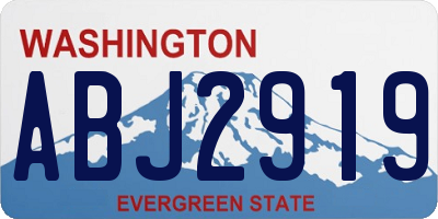WA license plate ABJ2919