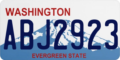 WA license plate ABJ2923