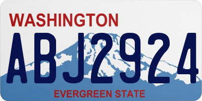 WA license plate ABJ2924
