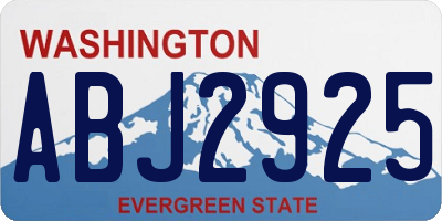 WA license plate ABJ2925