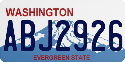 WA license plate ABJ2926
