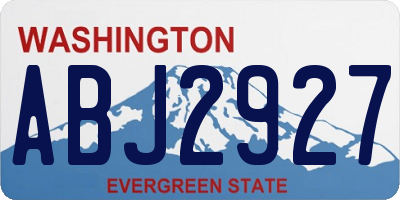 WA license plate ABJ2927