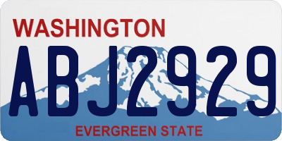 WA license plate ABJ2929