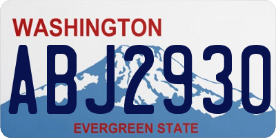 WA license plate ABJ2930