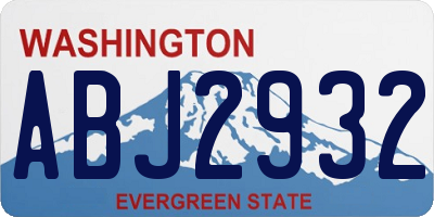 WA license plate ABJ2932