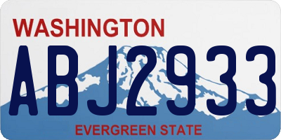 WA license plate ABJ2933
