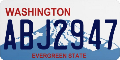 WA license plate ABJ2947