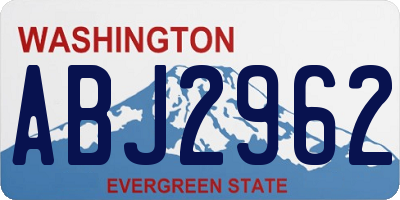 WA license plate ABJ2962