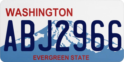 WA license plate ABJ2966