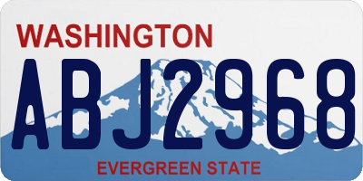 WA license plate ABJ2968