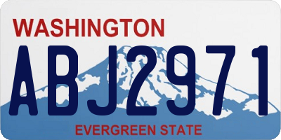 WA license plate ABJ2971