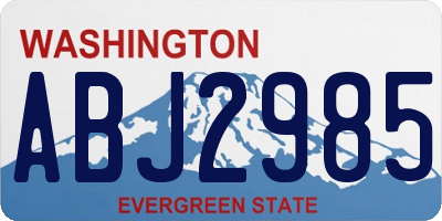 WA license plate ABJ2985