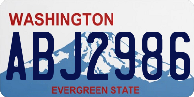 WA license plate ABJ2986
