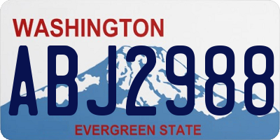 WA license plate ABJ2988
