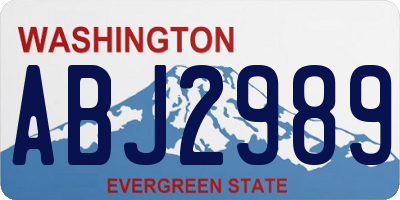 WA license plate ABJ2989