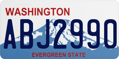 WA license plate ABJ2990