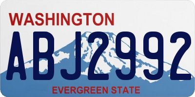 WA license plate ABJ2992