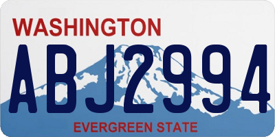 WA license plate ABJ2994