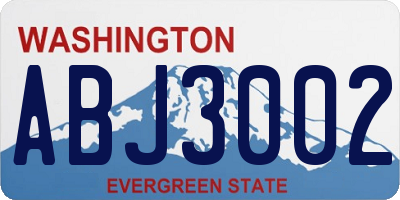 WA license plate ABJ3002