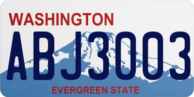 WA license plate ABJ3003