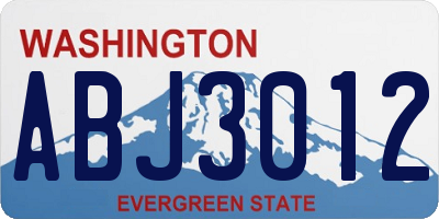 WA license plate ABJ3012