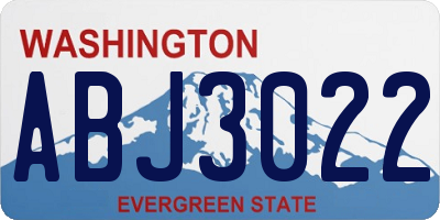 WA license plate ABJ3022