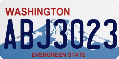 WA license plate ABJ3023