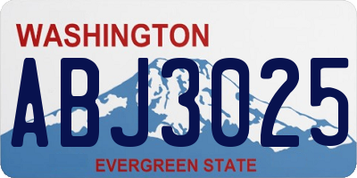 WA license plate ABJ3025