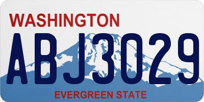 WA license plate ABJ3029