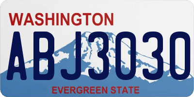 WA license plate ABJ3030