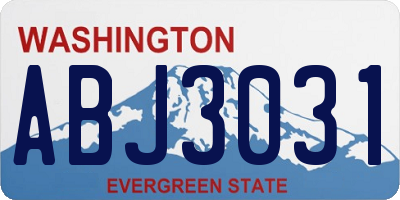 WA license plate ABJ3031