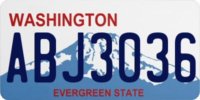 WA license plate ABJ3036