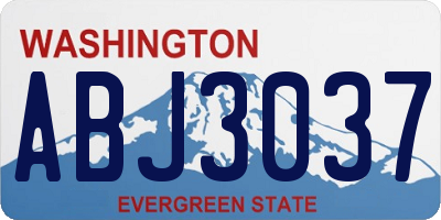 WA license plate ABJ3037