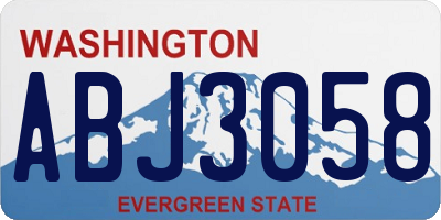 WA license plate ABJ3058